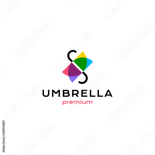 Unique abstract colorful umbrella logo