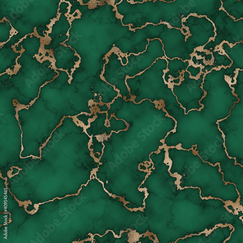 Emerald green gold crested marble texture  (not seamless) photo