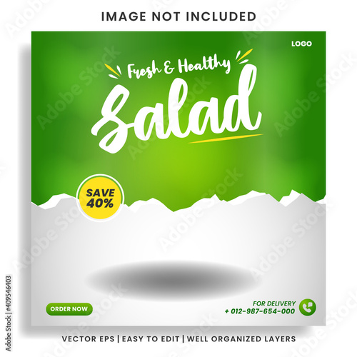 Fresh organic vegetable delivery social media post template
