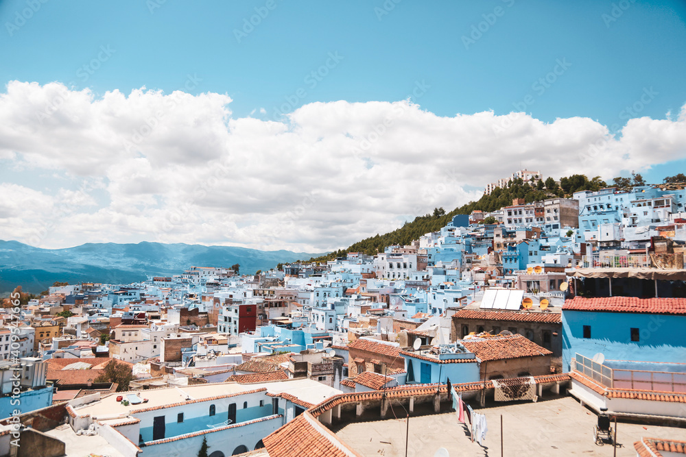 Chefchaouen Morocco Blue and White City on a Hill Chefchaouen Morocco Blue and White City on a Hill