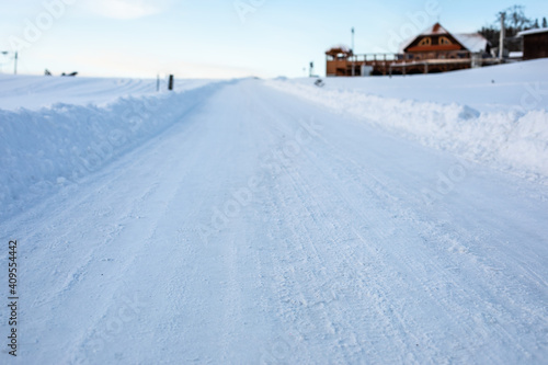 Tracks in fresh snow.Winter image.High quality photo © Munka