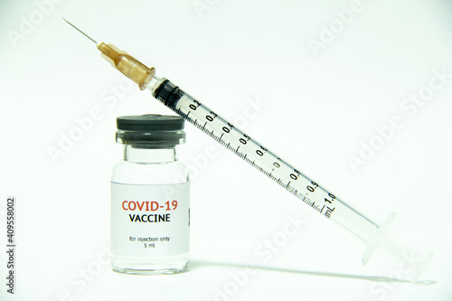 Vial of Vaccine and syringe injection