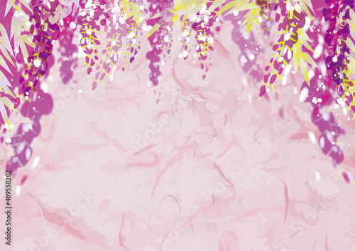 藤棚の花の背景イラスト
