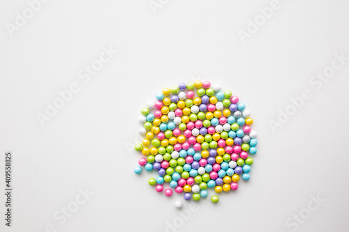 pastel round candies