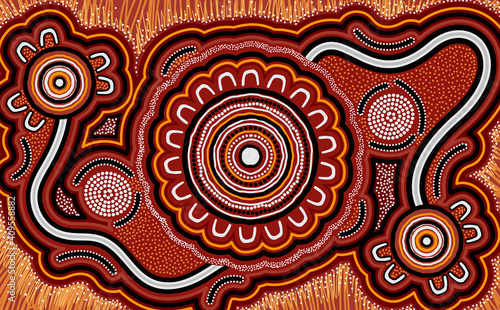 Australian dot art background