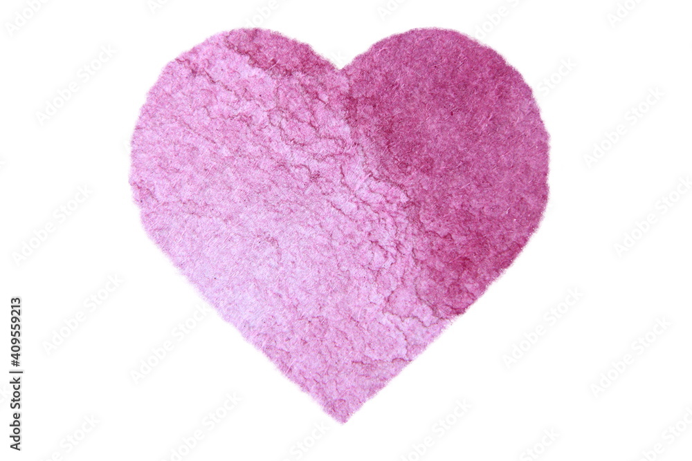  Macro Watercolor Heart on white background
