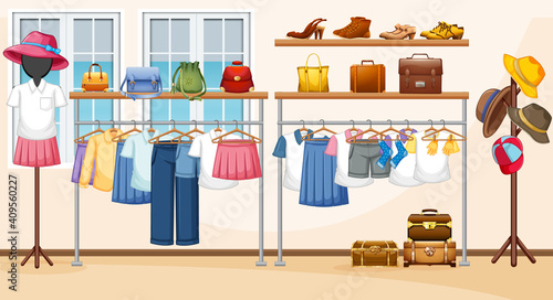 Interior design of dressing room background