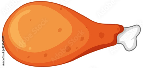 Isolated chicken drumstick on white background