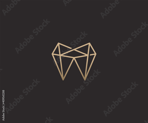 Abstract luxury teeth logo design template