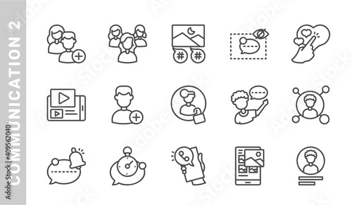 communication 2, elements of communication icon set. Outline Style. each icon made in 64x64 pixel