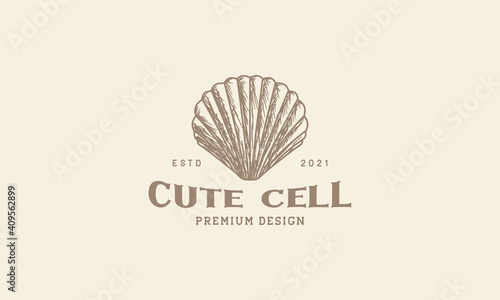 sea shells vintage simple logo symbol icon vector graphic design illustration