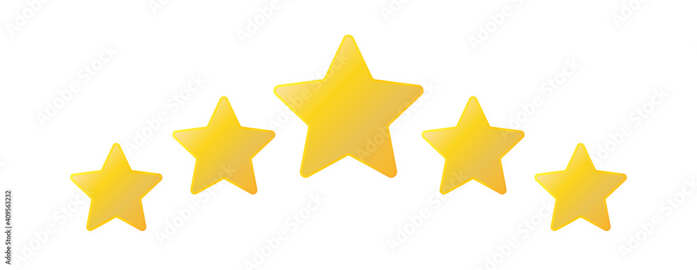 Five stars icon isolated on white background. Stars rating review icon. Vector illustration Five stars icon isolated on white background. Stars rating review icon. Vector illustration