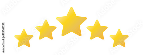 Five stars icon isolated on white background. Stars rating review icon. Vector illustration