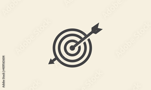 arrows line with circle target simple logo symbol icon vector graphic design illustration