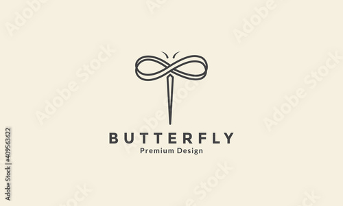 simple modern insect dragonfly line logo symbol icon vector graphic design illustration
