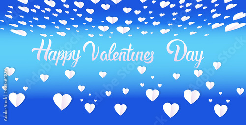 valentines day celebration love banner flyer or greeting card with hearts horizontal vector illustration