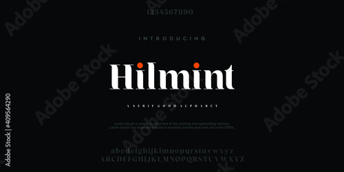 Serif classic design font vector illustration of alphabet letters.