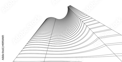 Architectural abstract shapes, Abstract architecture arch 3d illustration.