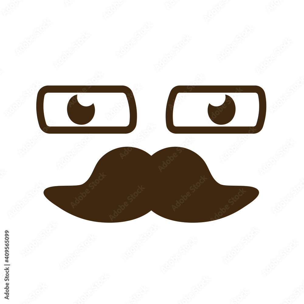 cartoon face with mustache emoticon icon cartoon face with mustache emoticon icon
