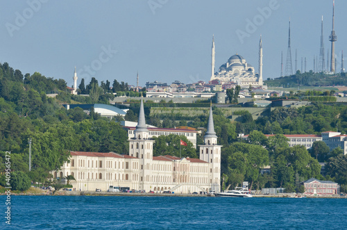 Kuleli Military High School and Camlica Mosque in Istanbul, Turkey