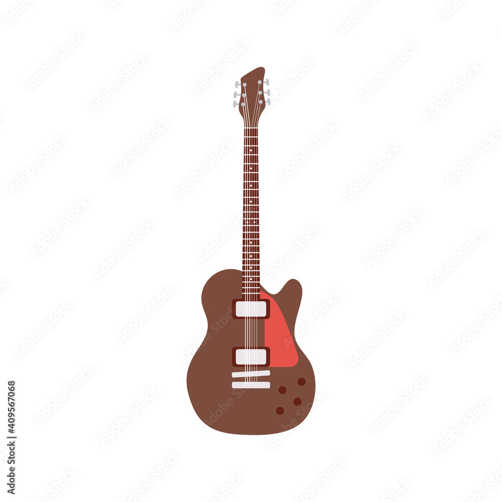 electric guitar brown color instrument icon