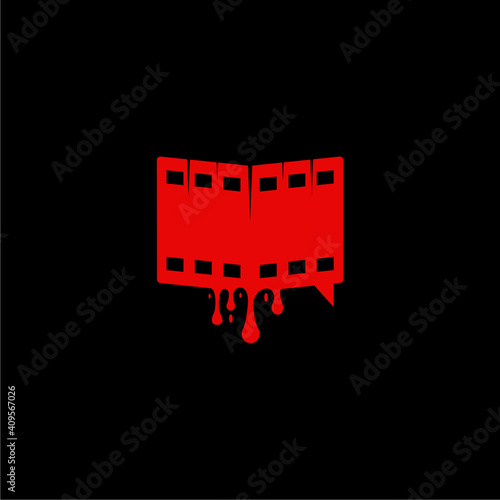 Horror Movie Book Chat Blood Logo design