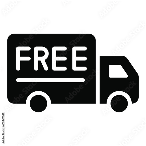 free delivery vector glyph icon, shopping and discount sale icon.