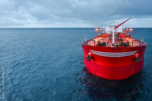 The oil tanker in the high sea