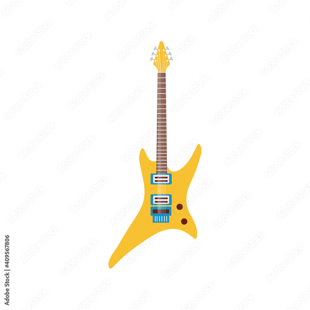 Obraz premium electric guitar yellow color instrument icon