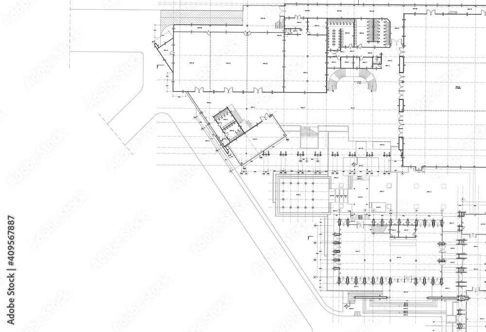 Fototapeta premium Write a blueprint architecture for building.