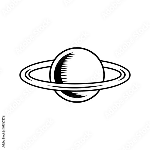 saturn planet drawn space icon