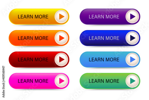 Fényképezés Set of colorful buttons design for web or app