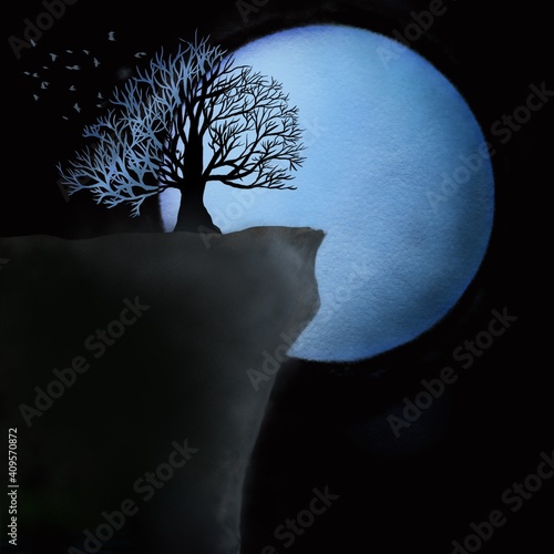 silhouette of a tree