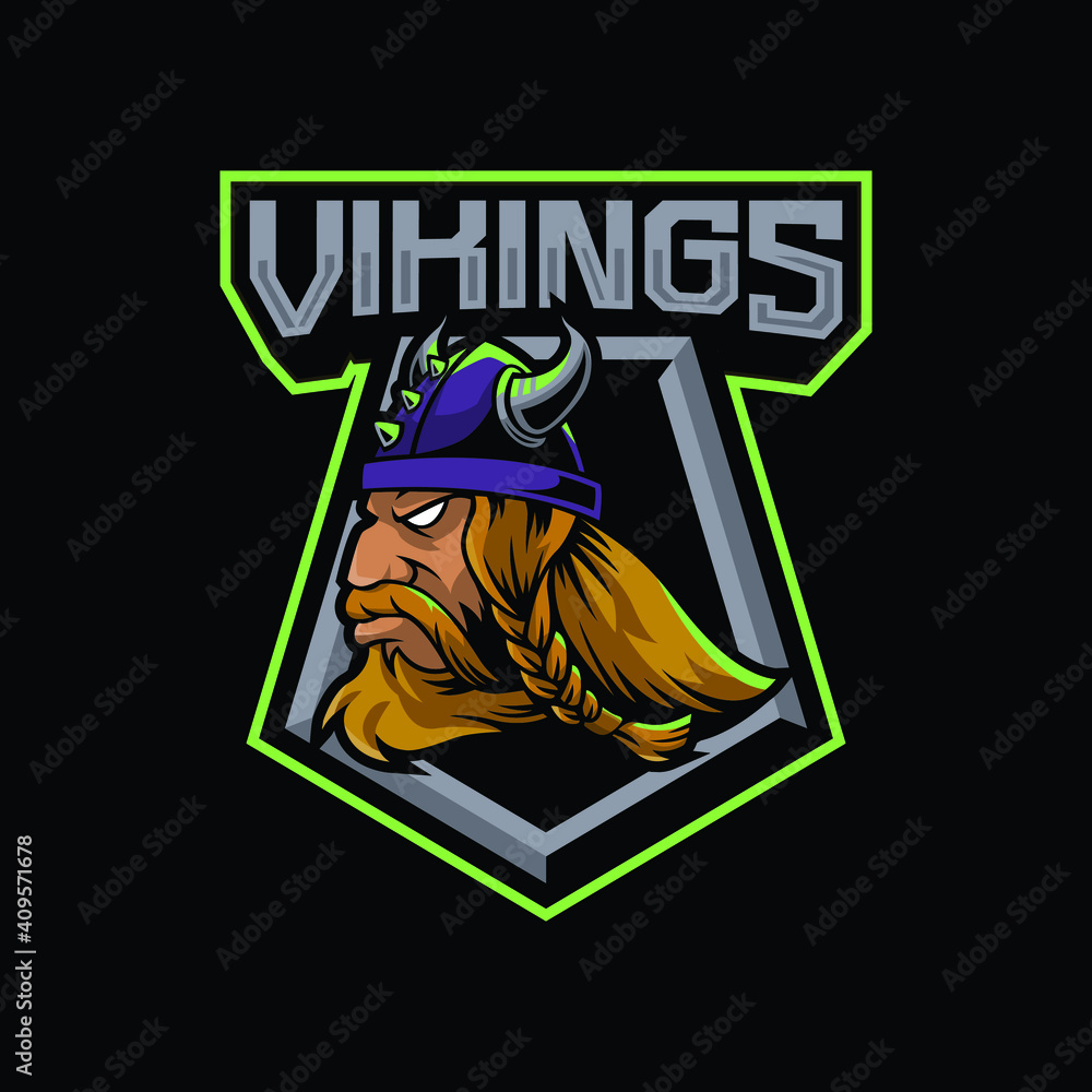 Vikings mascot logo design illustration for sport or e-sport team
