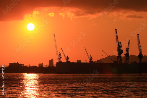 City Nightscape in Kobe Japan