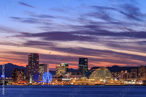 City Nightscape in Kobe Japan
