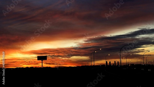 Madrid skyline shot near Madrid Barajas Airport 11-12-2020