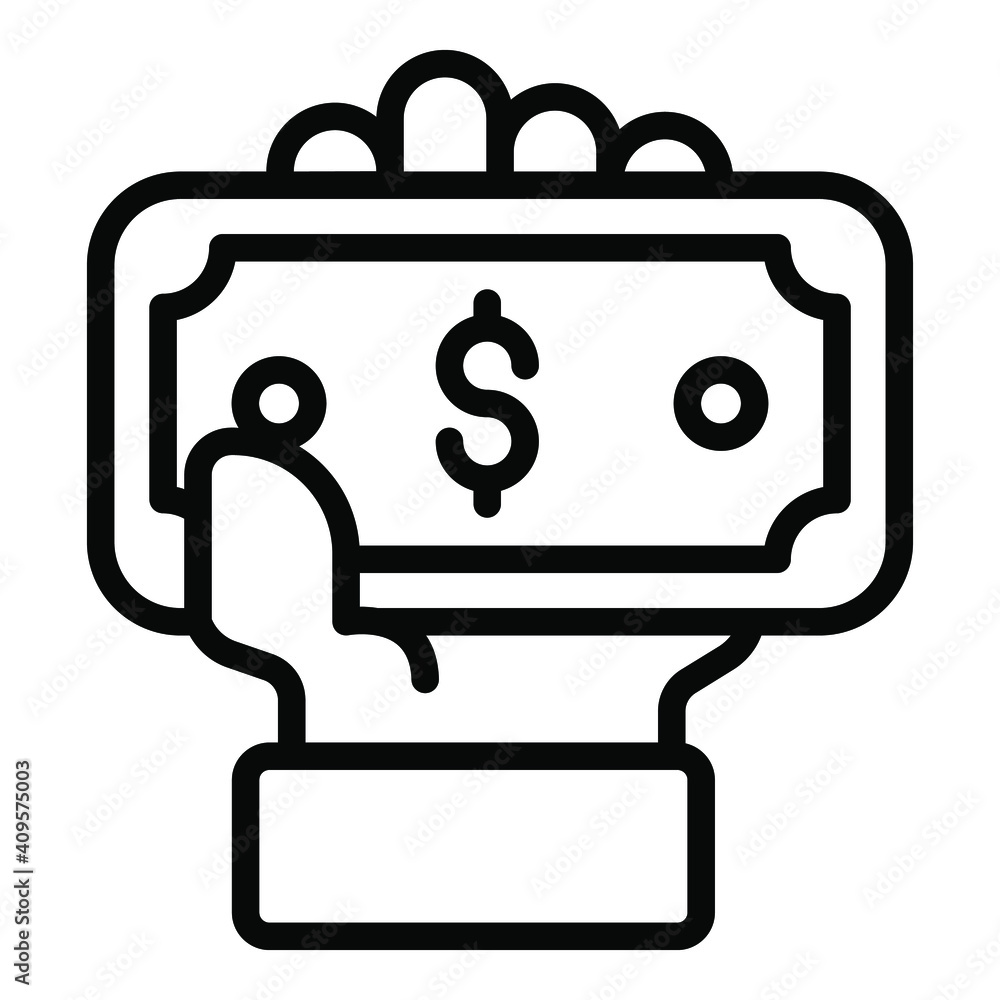 money vector line icon, shopping and discount sale icon.