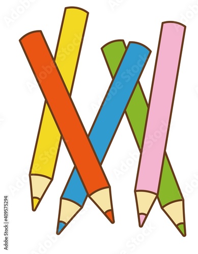 五色の色鉛筆の愉快な仲間たちシリーズ