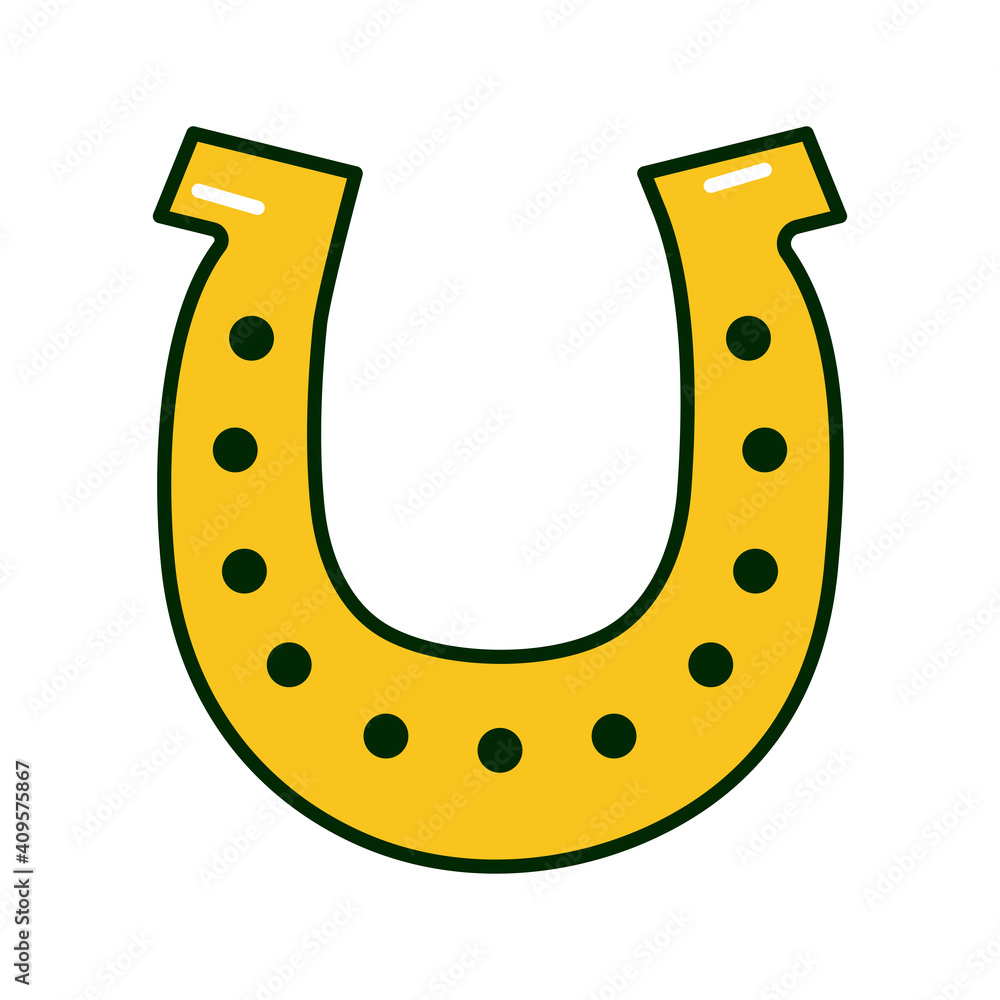 horseshoe golden flat style icon horseshoe golden flat style icon
