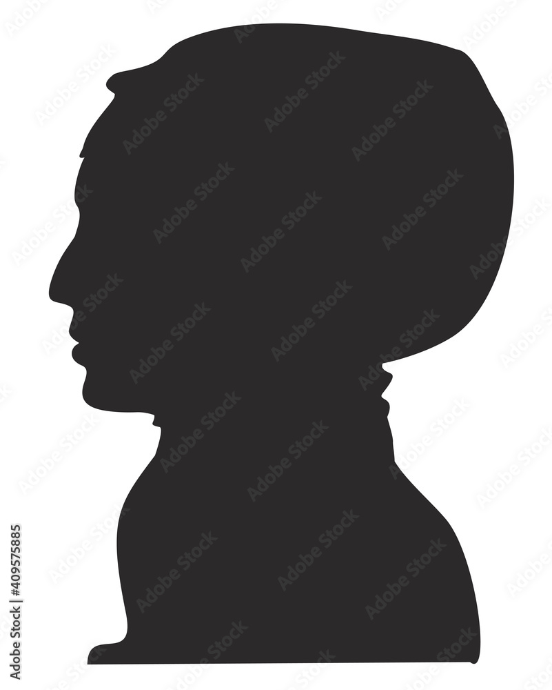 Muslim arab woman silhouette with hijab. Portrait of young girl in national dress. Elegant silhouette Arabian woman. Vector Isolated image.