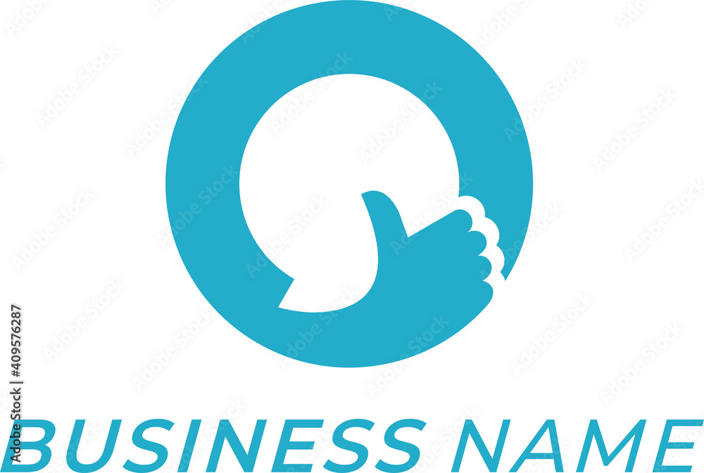 design logo creative hand and buuble chat design logo creative hand and buuble chat