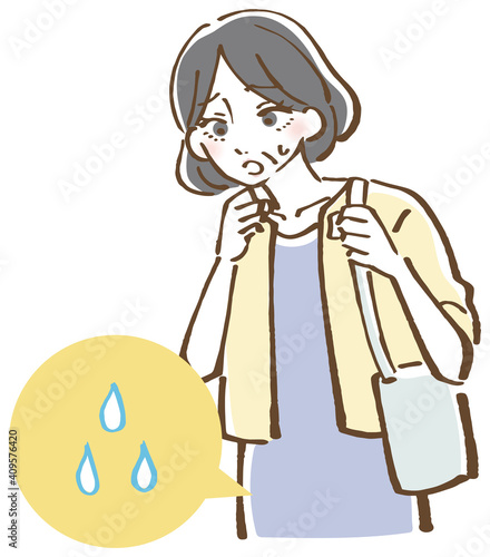 尿意　尿漏れ　女性　イラスト