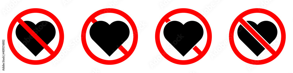 Love is prohibited. Stop heart icon. Vector illustration. Love is prohibited. Stop heart icon. Vector illustration.