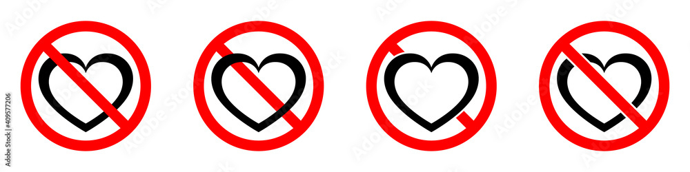 Love is prohibited. Stop heart icon. Vector illustration. Love is prohibited. Stop heart icon. Vector illustration.