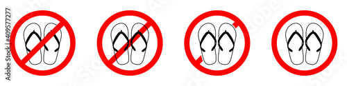 No sandals. No flip flops sign. No flippers sign.