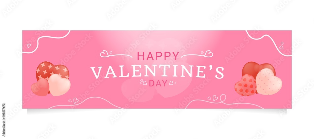 Valentine's day banners with 3d heart Valentine's day banners with 3d heart