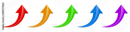 Arrow icon. Set of up arrows. Vector illustration.