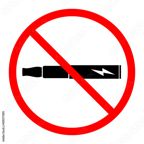 Electronic cigarette ban icon. Smoking is prohibited. Stop electronic cigarette.