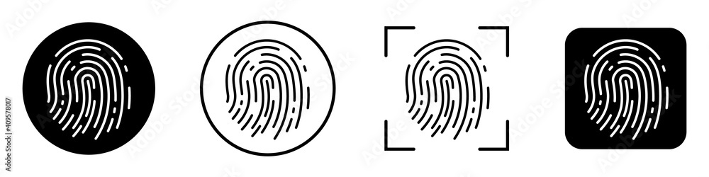 Fingerprint recognition concept. Fingerprint icon. Vector illustration Fingerprint recognition concept. Fingerprint icon. Vector illustration